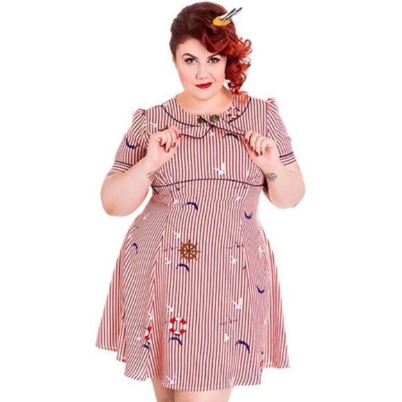 Hell Bunny Dresses & Skirts - Hell Bunny Nautical Dream Sailor Pin-up Dress 2XL